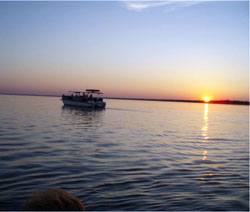 catch the sunset half way back to the mainland